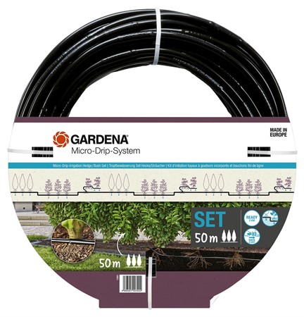 Gardena Set Droppsl. 50m busk/häck komplett