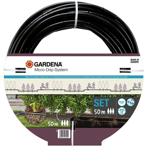 Gardena Set Droppsl. 50m busk/häck komplett