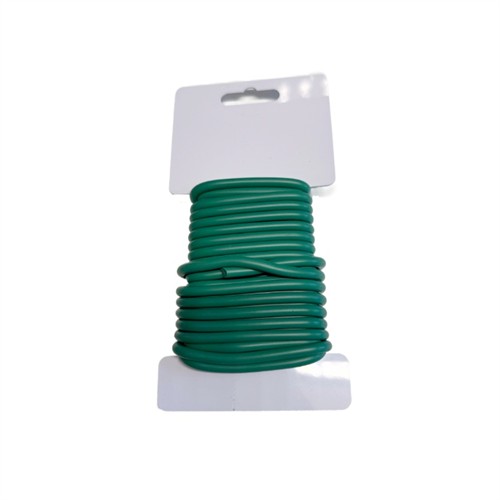 Gummerad ståltråd 5 m x 5 mm grön